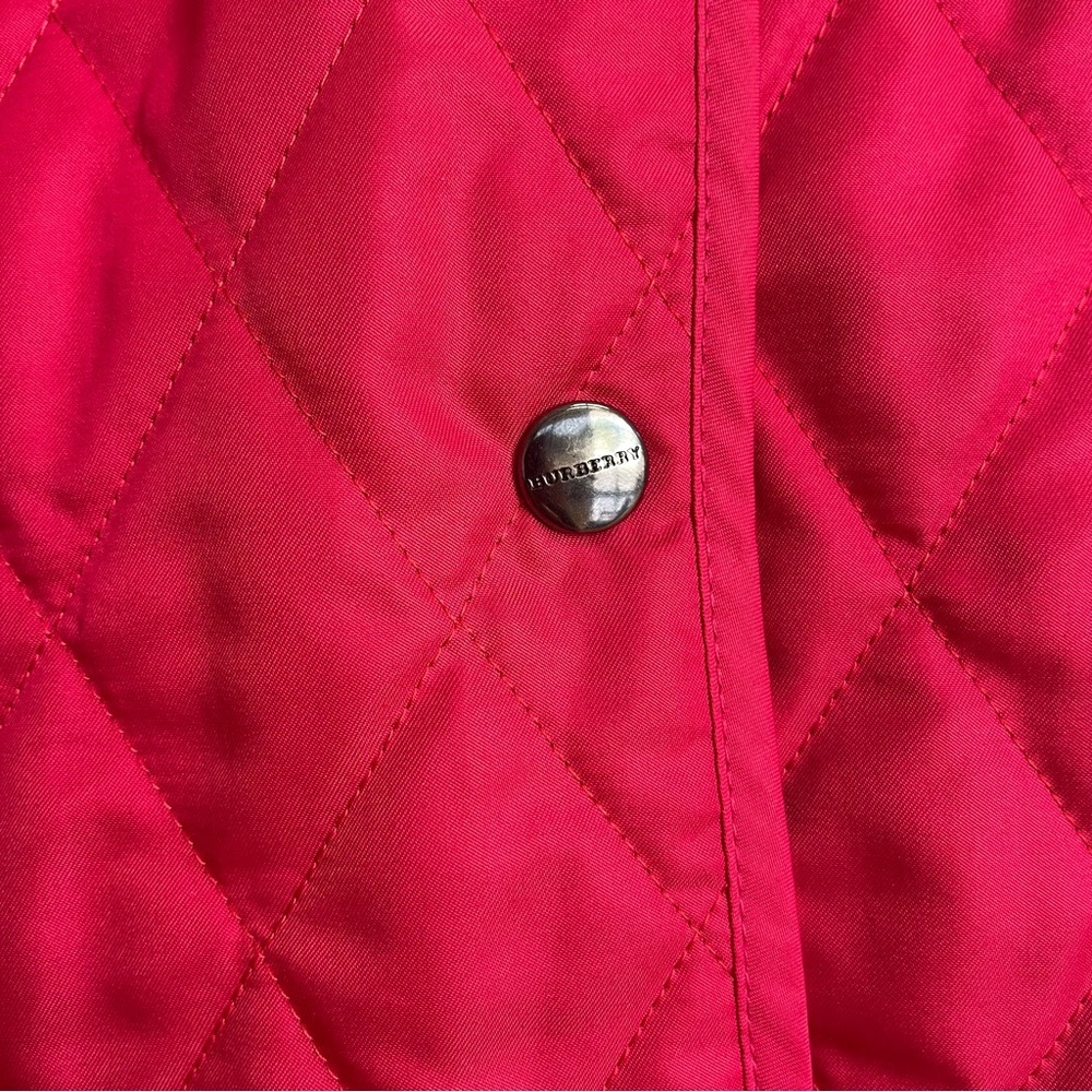 Burberry London Barn Coat Pink Diamond Quilted Nova Check Snap Authenticated M - Picture 4 of 16